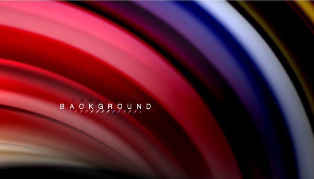 抽象波浪线条流体彩虹风格的颜色图片下载