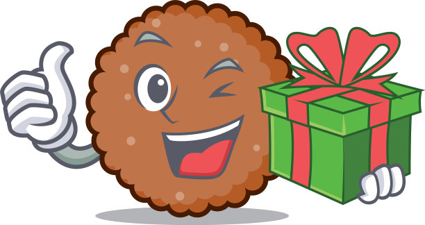 赠送卡通吉祥物巧克力饼干图片下载