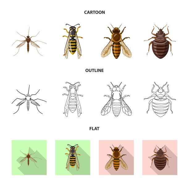 虫蝇标志集的设计图片下载