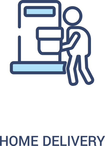 2 .彩色图标简约线条送货上门概念图片下载