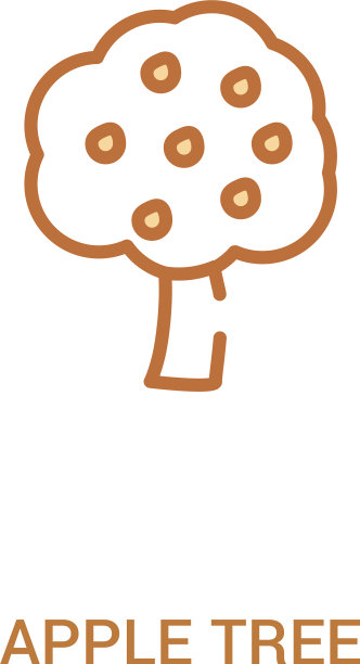 苹果树概念2彩色图标简单线条图片下载