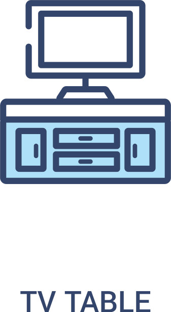 电视表概念2彩色图标简单线条图片下载