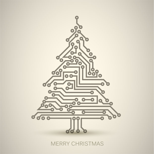 圣诞树来自数字电路图片下载