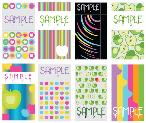 一套8个抽象的名片图片下载