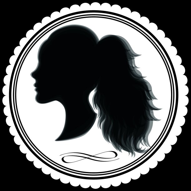 抽象的女孩侧面在一个框架图片下载