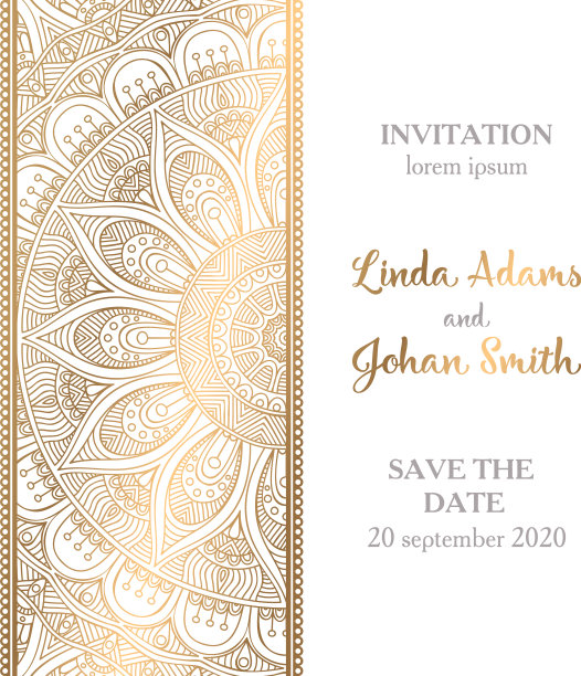 奢华的曼荼罗婚礼邀请图片下载