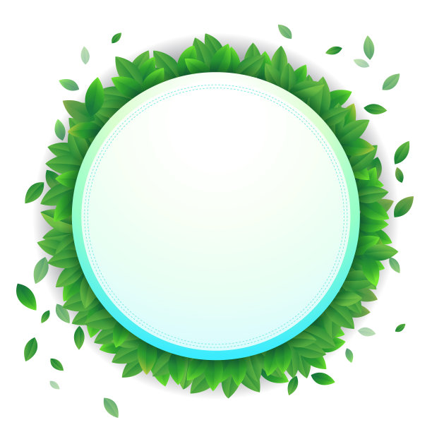 绿色叶框的自然背景横幅图片下载