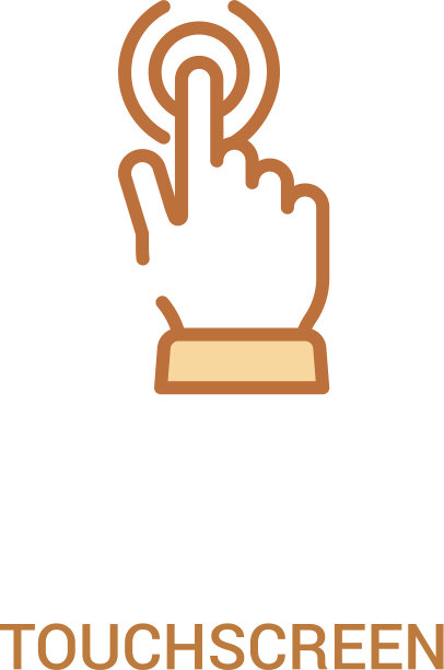 触摸屏概念2彩色图标简单线条图片下载