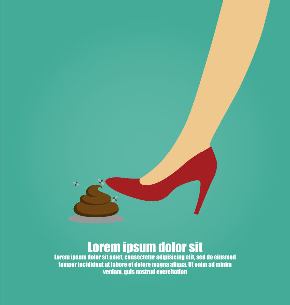 一个女人的脚踩到了一堆狗屎上图片下载