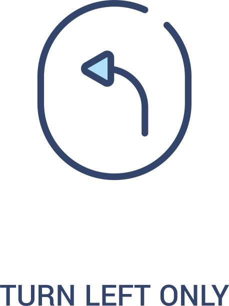 左转只有概念2的彩色图标简单线条图片下载