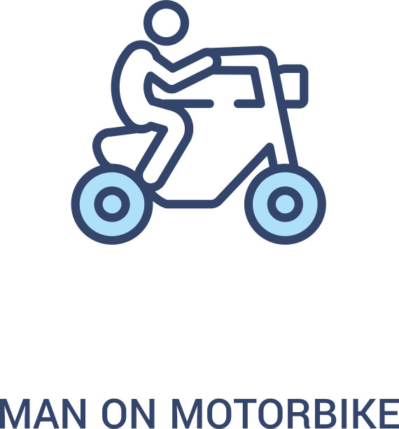 男子摩托车概念2彩色图标简单图片下载