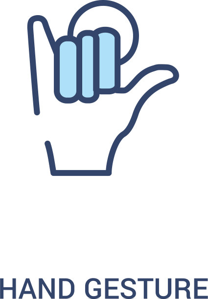 手势概念2彩色图标简单线条图片下载