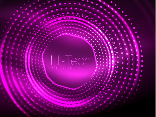 魔术霓虹圆形状抽象背景闪亮图片下载