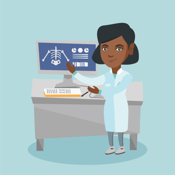 正在检查放射照片的非洲放射学家图片下载