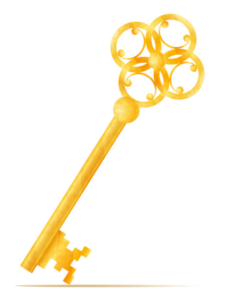 黄金古董钥匙库存图片下载
