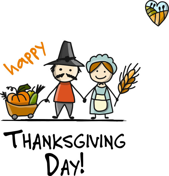 感恩节发酵师与收获素描图片下载
