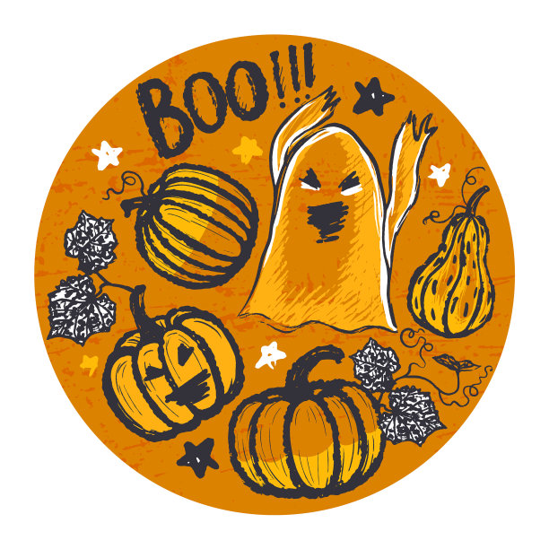 墨水手绘万圣节背景图片下载