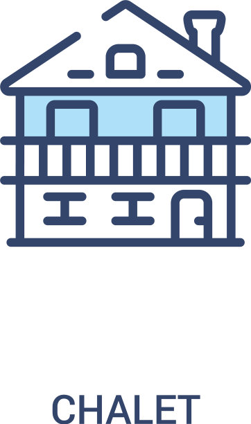 小屋概念2彩色图标简单的线条元素图片下载