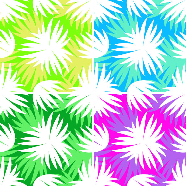 无缝图案叶剪影图片下载