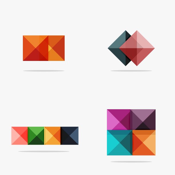 一组正方形抽象背景或信息图图片下载