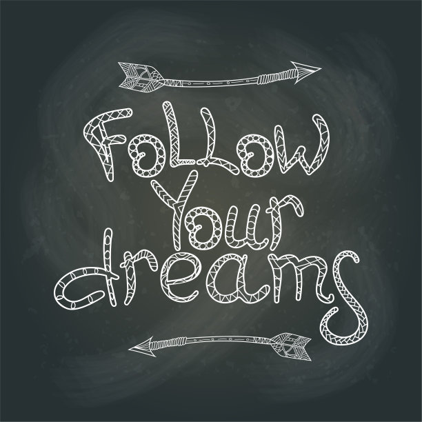 在黑板上追随你的梦想图片下载