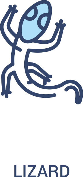 蜥蜴概念2彩色图标简单的线条元素图片下载