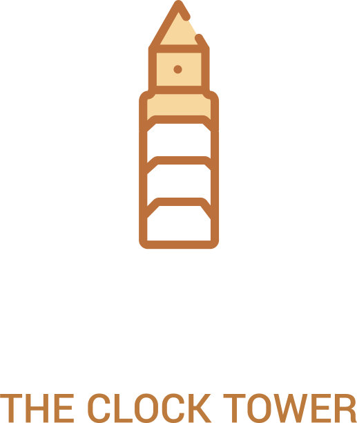 钟楼概念2彩色图标简单线条图片下载