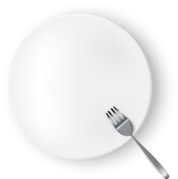 模拟真实的白色盘子或盘子金属叉图片下载