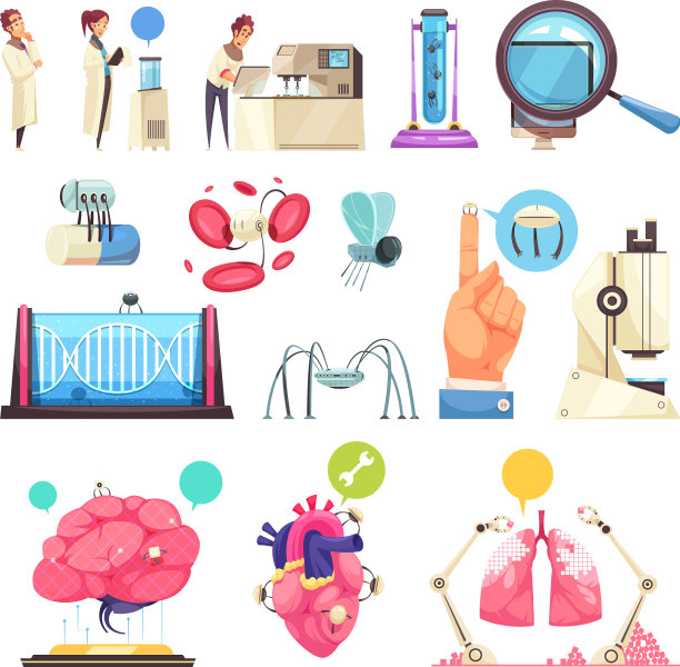 纳米技术装饰图标集图片下载