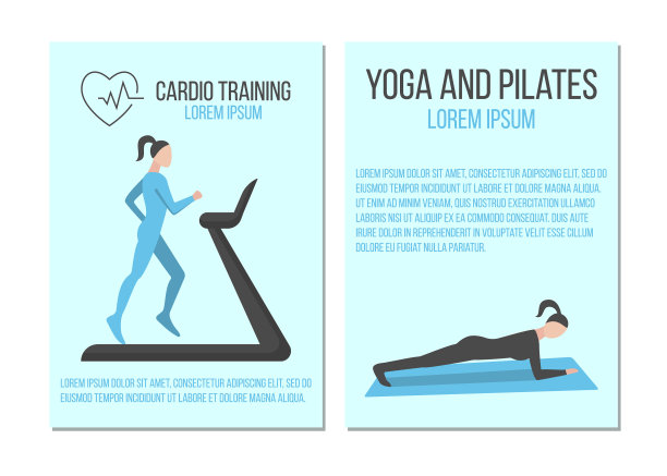 有氧训练，瑜伽和普拉提横幅图片下载