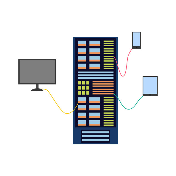 数据中心的扁平服务器机架图片下载