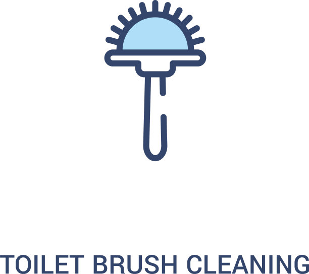 厕所刷清洗概念2彩色图标图片下载