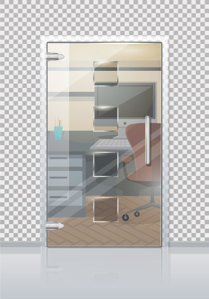 办公室内部通过玻璃门平整图片下载