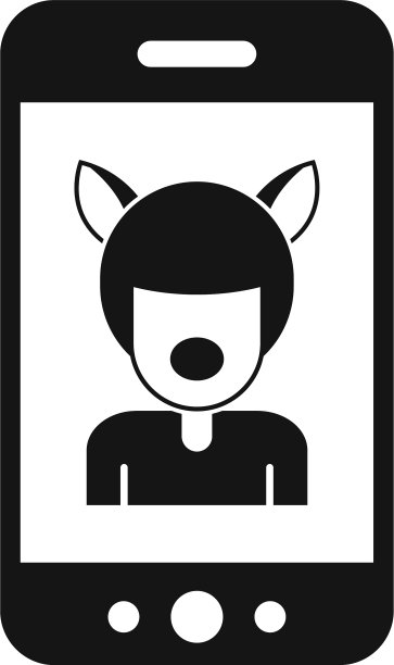 自拍面具动物图标简单风格图片下载