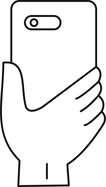 智能手机手图标轮廓风格图片下载