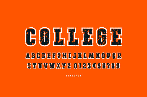 装饰板衬线字体与轮廓图片下载