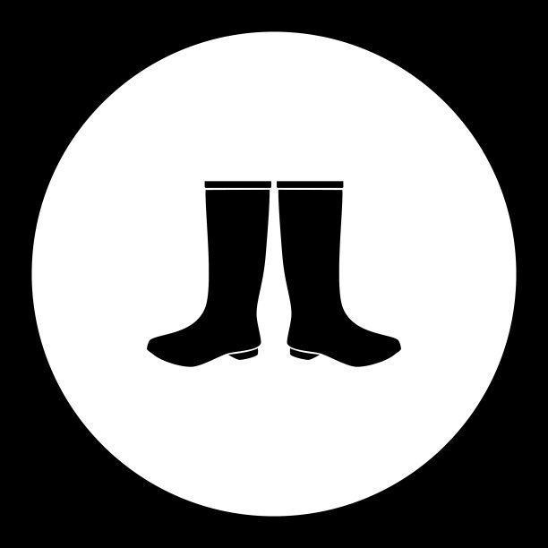 两个套鞋简单的剪影黑色图标eps10图片下载