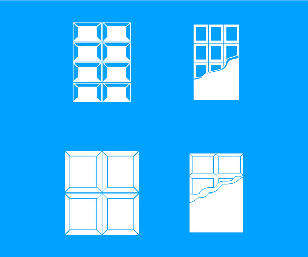 巧克力图标蓝色套装图片下载