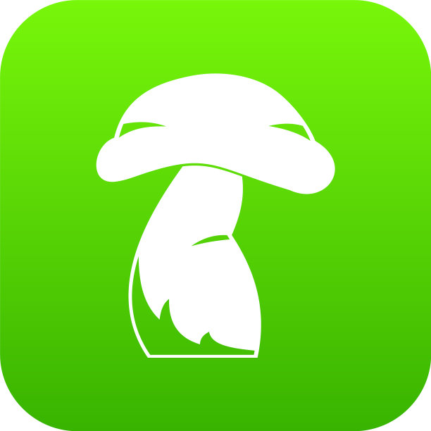 好的蘑菇图标数字绿色图片下载