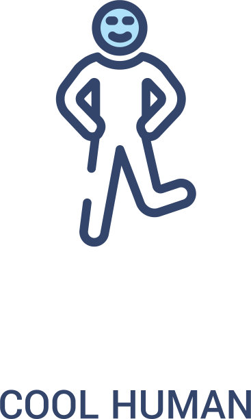 酷人类概念2彩色图标简单线条图片下载