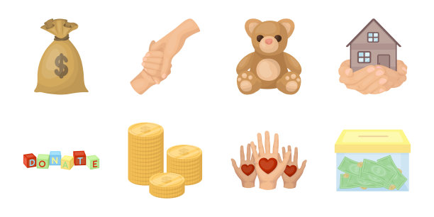 慈善和捐赠图标集合为图片下载