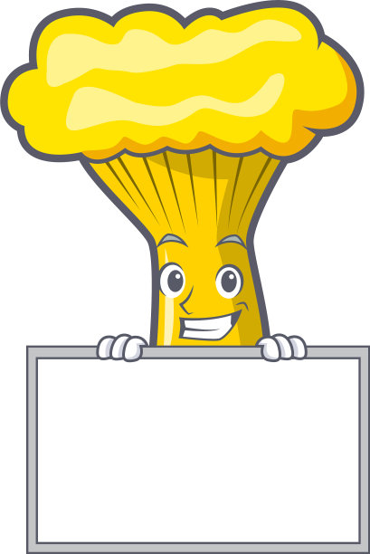 咧嘴笑着与鸡油菌板角色图片下载