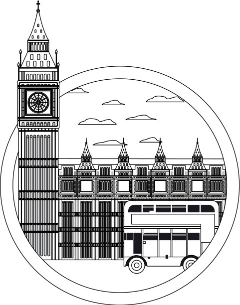 线路伦敦钟楼和城市巴士图片下载