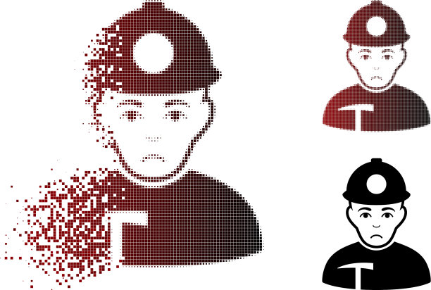 可悲的闪烁像素半色调矿机图标图片下载