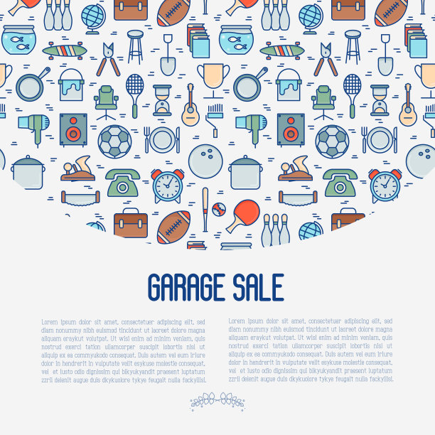 车库出售或跳蚤市场概念图片下载
