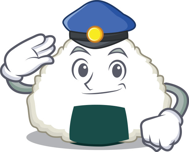 警察饭团人物卡通风格图片下载