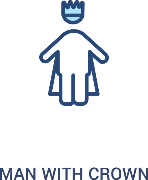 男子皇冠概念2彩色图标简单线条图片下载