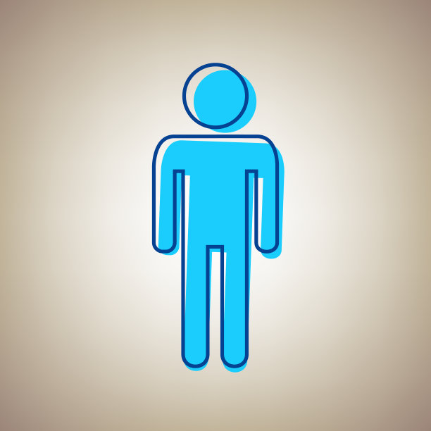 男人用天蓝色的图标签名图片下载