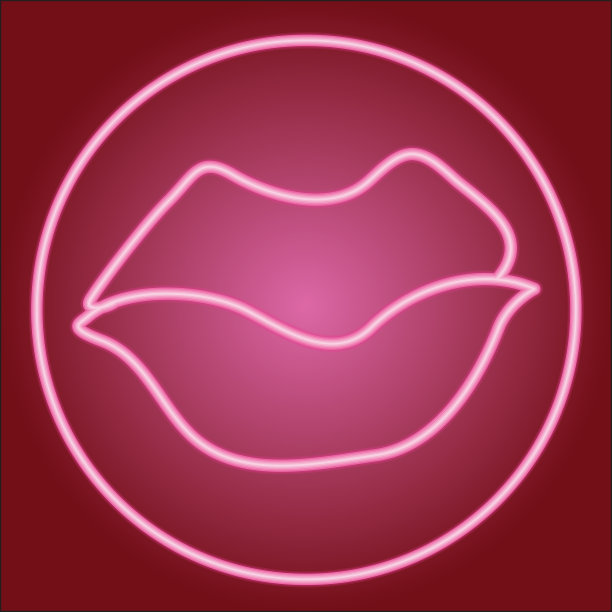 闭上嘴唇在霓虹圈里图片下载