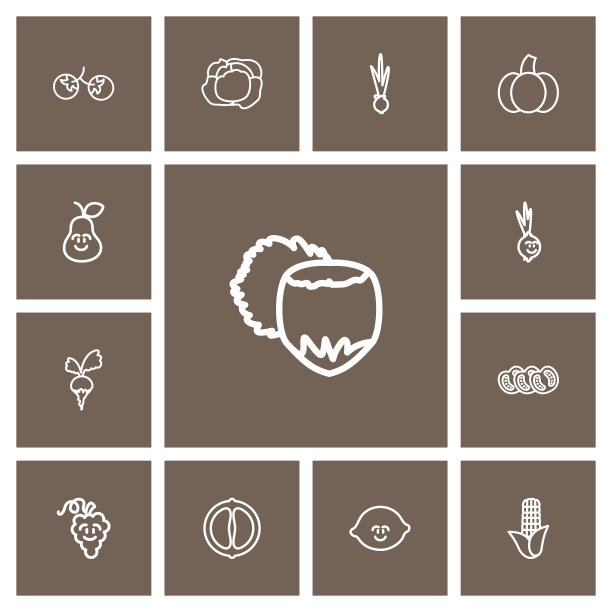 一组13可编辑的烹饪大纲图标包括图片下载